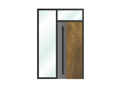 Dieser Eingang verbindet Holz und Metall